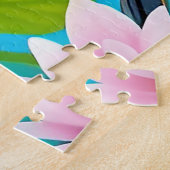 花鮮やかの枝に止まる鳴鳥 ジグソーパズル (側面)