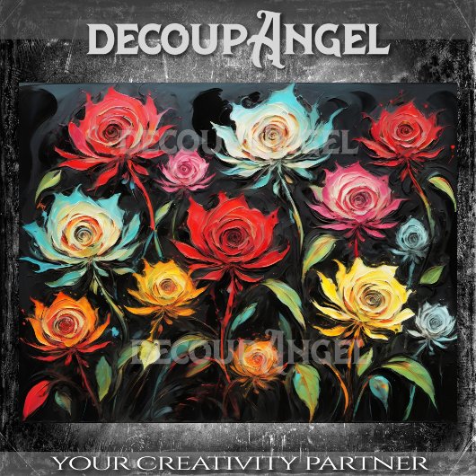 花鮮やかをモダンアートに – Decompage- 薄葉紙