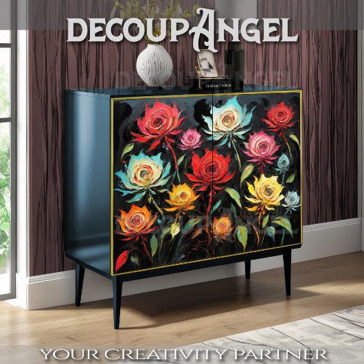 花鮮やかをモダンアートに – Decompage- 薄葉紙