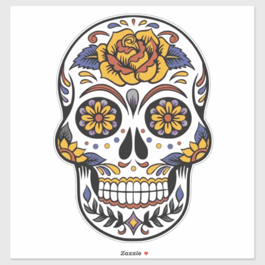 花鮮やかスカル シール (シート)