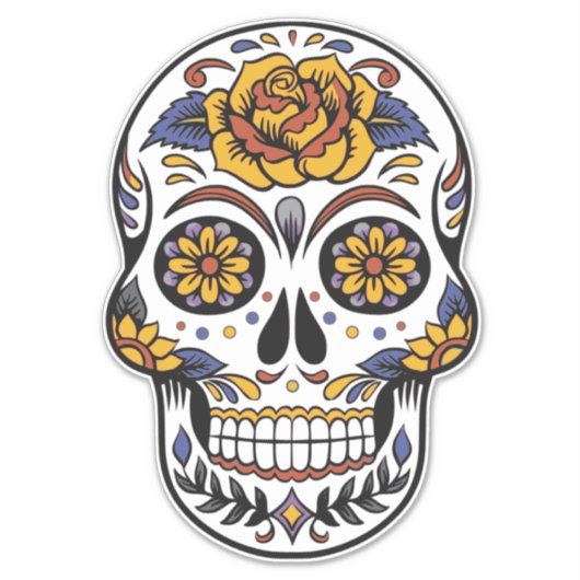 花鮮やかスカル シール (正面)