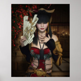 花鮮やか下の女性のポスター ポスター