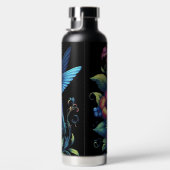 花鮮やか付きハチドリ ウォーターボトル (右面)