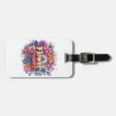 花鮮やか力デザインと開花カラフル ラゲッジタグ (正面横)