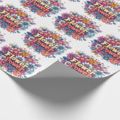 花鮮やか力デザインと開花カラフル ラッピングペーパー (角)