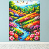 花鮮やか咲き風景 キャンバスプリント (インサイチュ (ウッドフロア))
