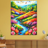 花鮮やか咲き風景 キャンバスプリント (インサイチュ (リビング))