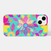 花鮮やか柄の電話ケース iPhoneケース (裏面横)