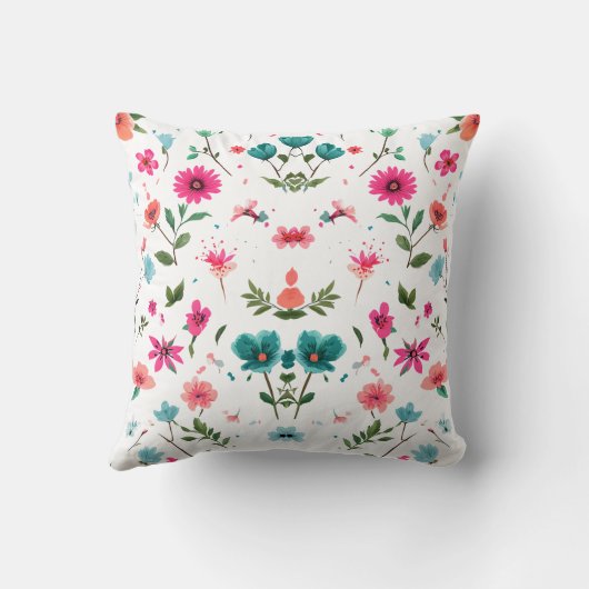 花鮮やか柄アート クッション (裏面)