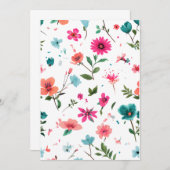 花鮮やか柄アート 招待状 (正面/裏面)
