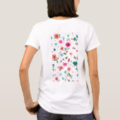 花鮮やか柄アート Tシャツ (裏面)