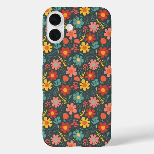 花鮮やか柄オンティール(緑がかった色) Case-Mate iPhoneケース (裏面)