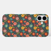 花鮮やか柄オンティール(緑がかった色) Case-Mate iPhoneケース (裏面 (横))