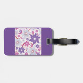 花鮮やか柄パープルピンクブルー花 ラゲッジタグ (裏面横)