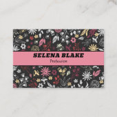 花鮮やか柄 | エレガント&モダン 名刺 (正面)