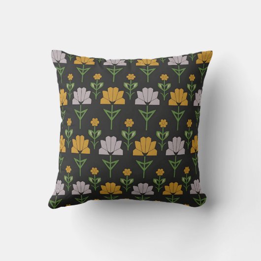 花鮮やか柄 クッション (裏面)