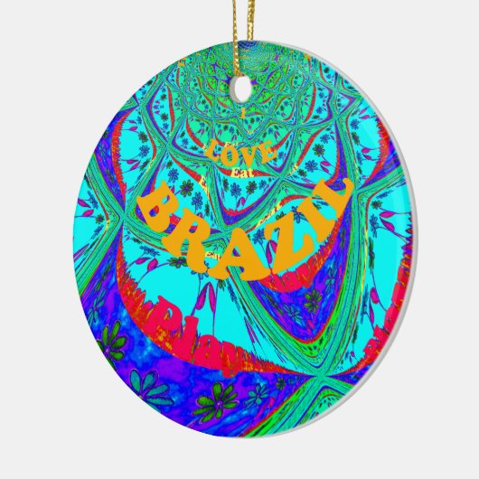 花鮮やか柄:ブラジルの献上品食べ愛 セラミックオーナメント (左)