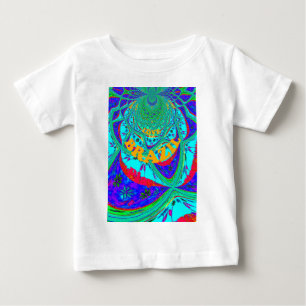 花鮮やか柄：ブラジルの献上品食べ愛 ベビーTシャツ