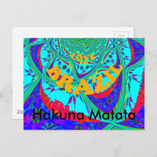 花鮮やか柄:ブラジルの献上品食べ愛 ポストカード (正面/裏面)