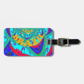 花鮮やか柄:ブラジルの献上品食べ愛 ラゲッジタグ (正面横)