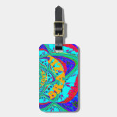 花鮮やか柄：ブラジルの献上品食べ愛 ラゲッジタグ (正面縦)