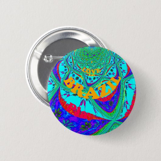 花鮮やか柄:ブラジルの献上品食べ愛 缶バッジ (正面&裏面)