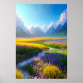 花鮮やか畑の美しい ポスター (正面)
