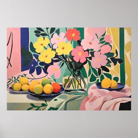 花鮮やか絵画はマテインスパイアス ポスター (正面)