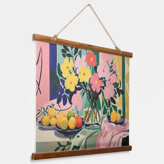 花鮮やか絵画はマテインスパイアス 吊り下げ型タペストリー (傾斜あり)