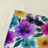 花鮮やか花水彩フローラ名 ビーチタオル (インサイチュ)