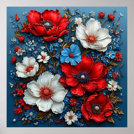 花鮮やか花 ポスター (正面)