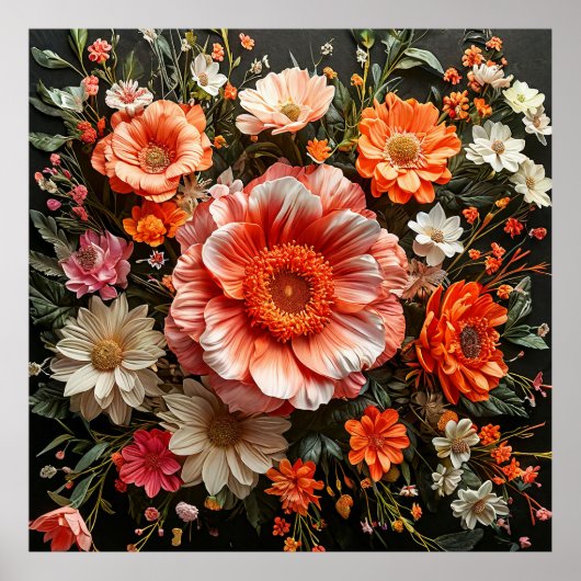 花鮮やか花 ポスター (正面)