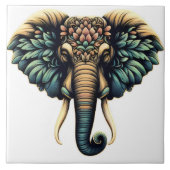 花鮮やか象離れ タイル (正面)