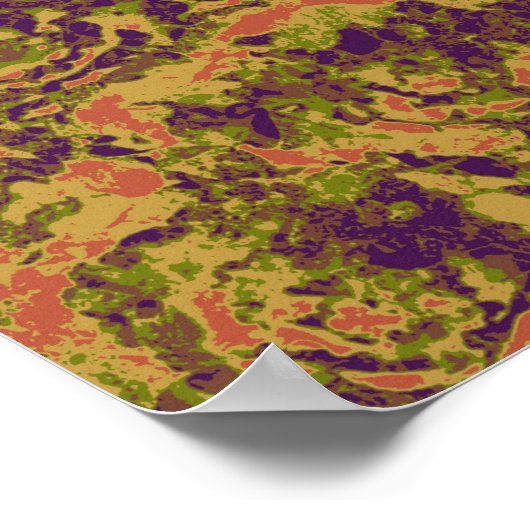 花鮮やか迷彩模様 ポスター (角)