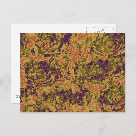 花鮮やか迷彩模様 ポストカード (正面/裏面)