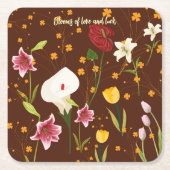 花鮮やか類 スクエアペーパーコースター (正面)