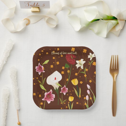 花鮮やか類 ペーパープレート (ウェディング)