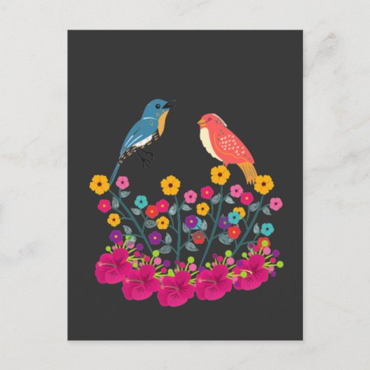 花鳥が美カラフルしい ポストカード (正面)