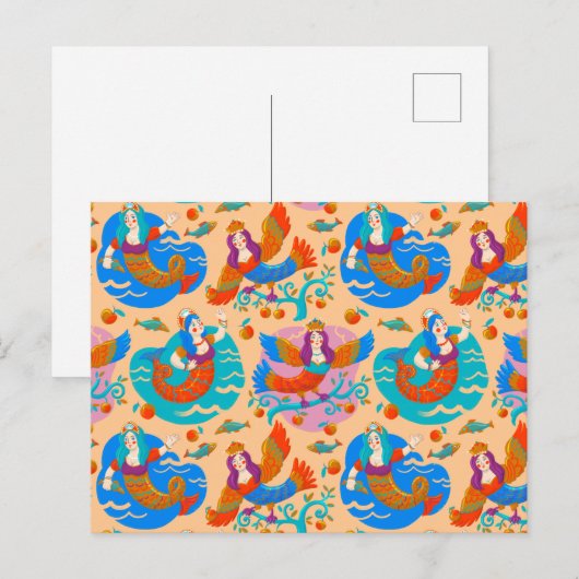 花鳥と人魚 ポストカード (正面/裏面)