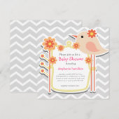 花鳥の赤ちゃん少女 招待状 (正面/裏面)