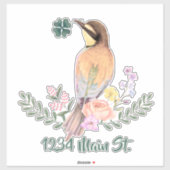 花鳥の郵便箱ステッカー シール (シート)