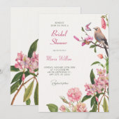 花鳥アートのウェディングシャワー 招待状 (正面/裏面)