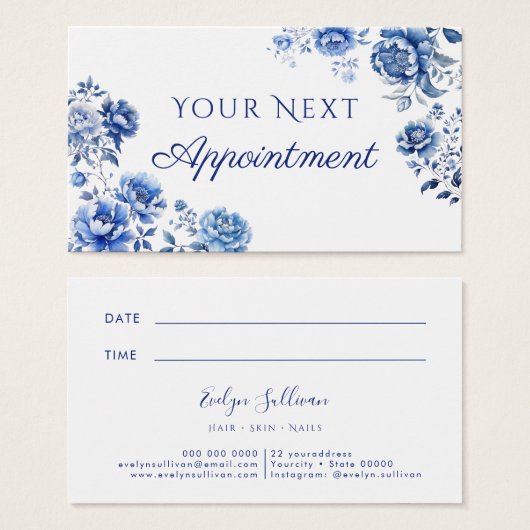 花鳥文様の予約カード (正面&裏面)