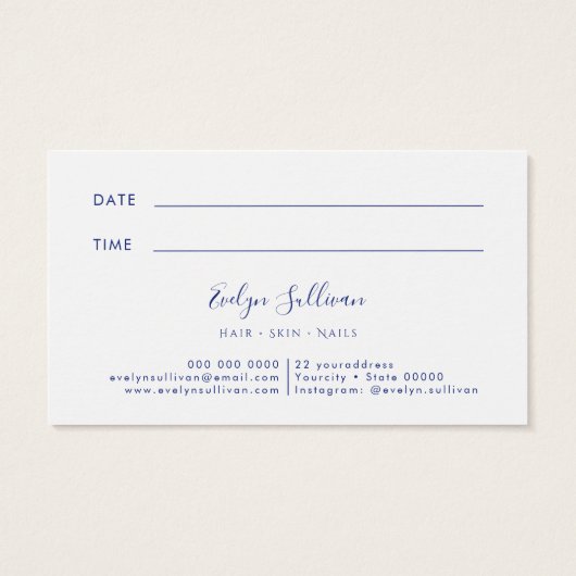 花鳥文様の予約カード (裏面)