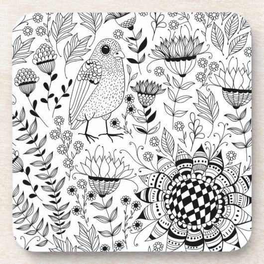 花鳥柄 コースター (正面)