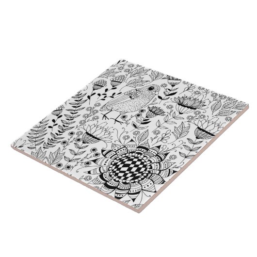 花鳥柄 タイル (側面)