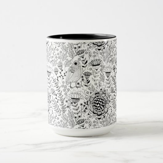 花鳥柄 マグカップ (中央)