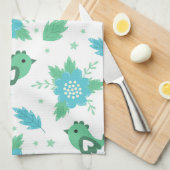 花鳥模様 キッチンタオル (四つ折り)