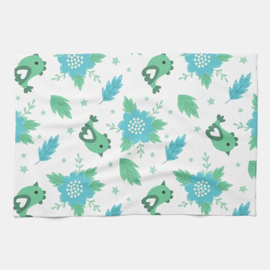 花鳥模様 キッチンタオル (横)
