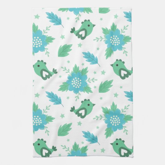 花鳥模様 キッチンタオル (縦)